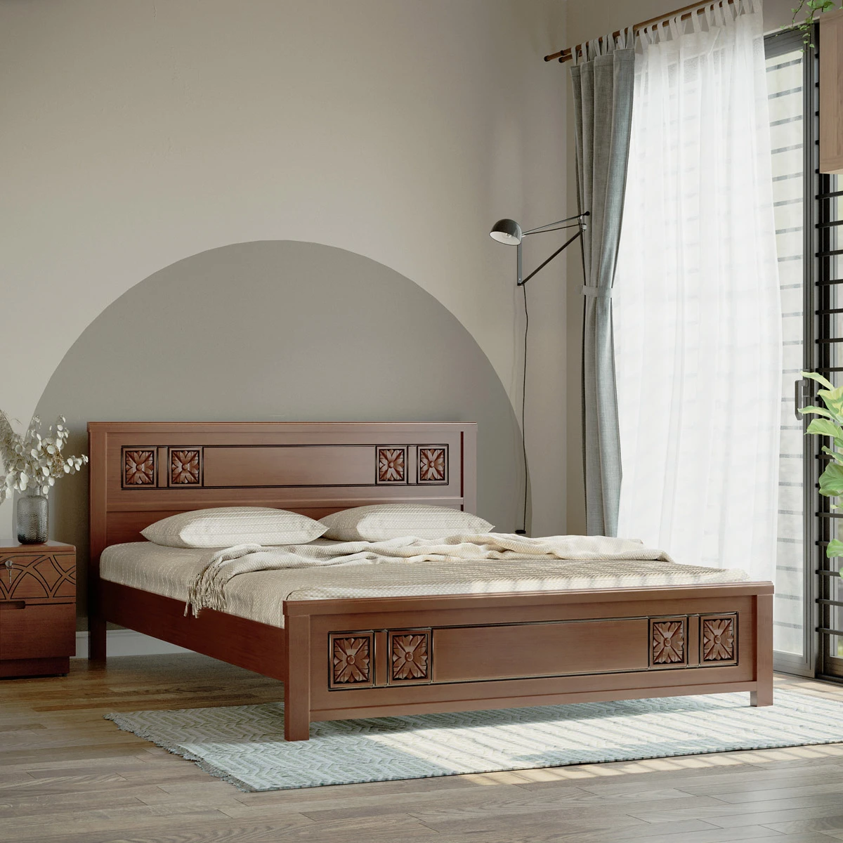 Wooden Double Bed I BDH-358