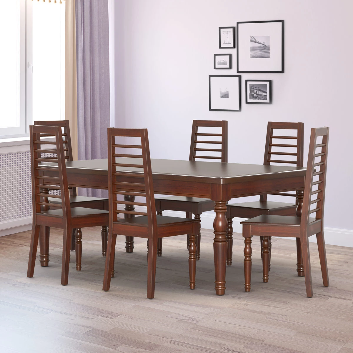 Wooden Dining Set I TDH-337 & TDH-337 (6 pcs Chair)