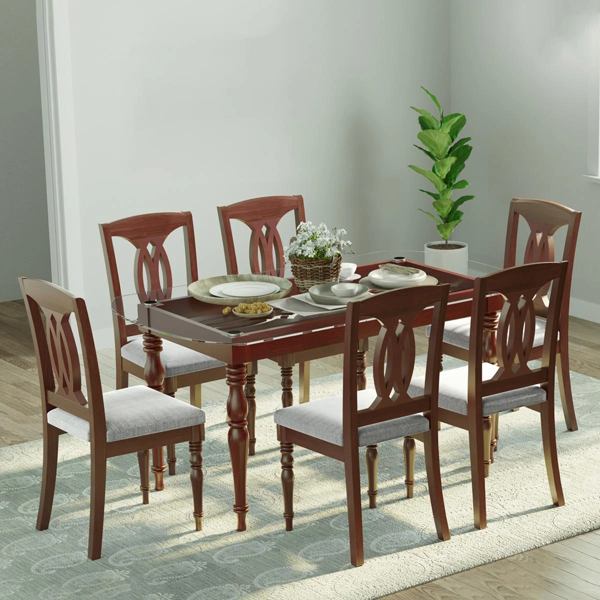 Wooden Set I TDH-339 & CFD-339 ( 6 piece chairs)